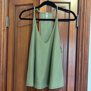 Intimately Free People Green Ribbed Sleeveless Racerback Tank Top Small